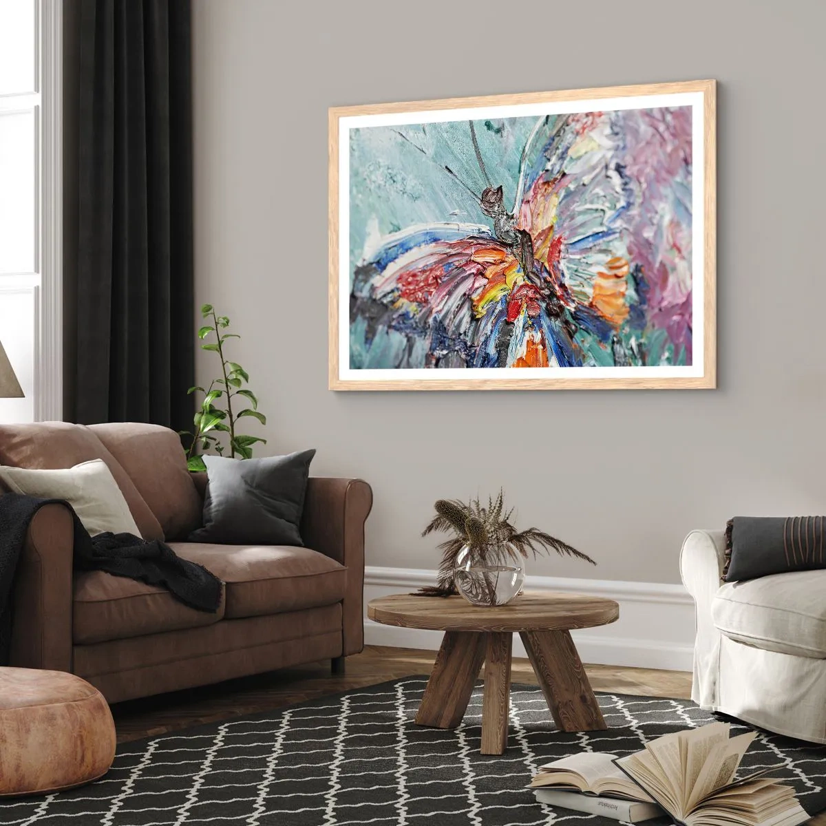 Poster in einem Rahmen aus heller Eiche - Von der Natur gemalt - 40x30 cm