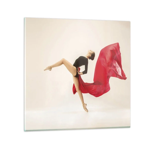 Glasbild - Bild auf glas - Rot und Schwarz - 50x50 cm