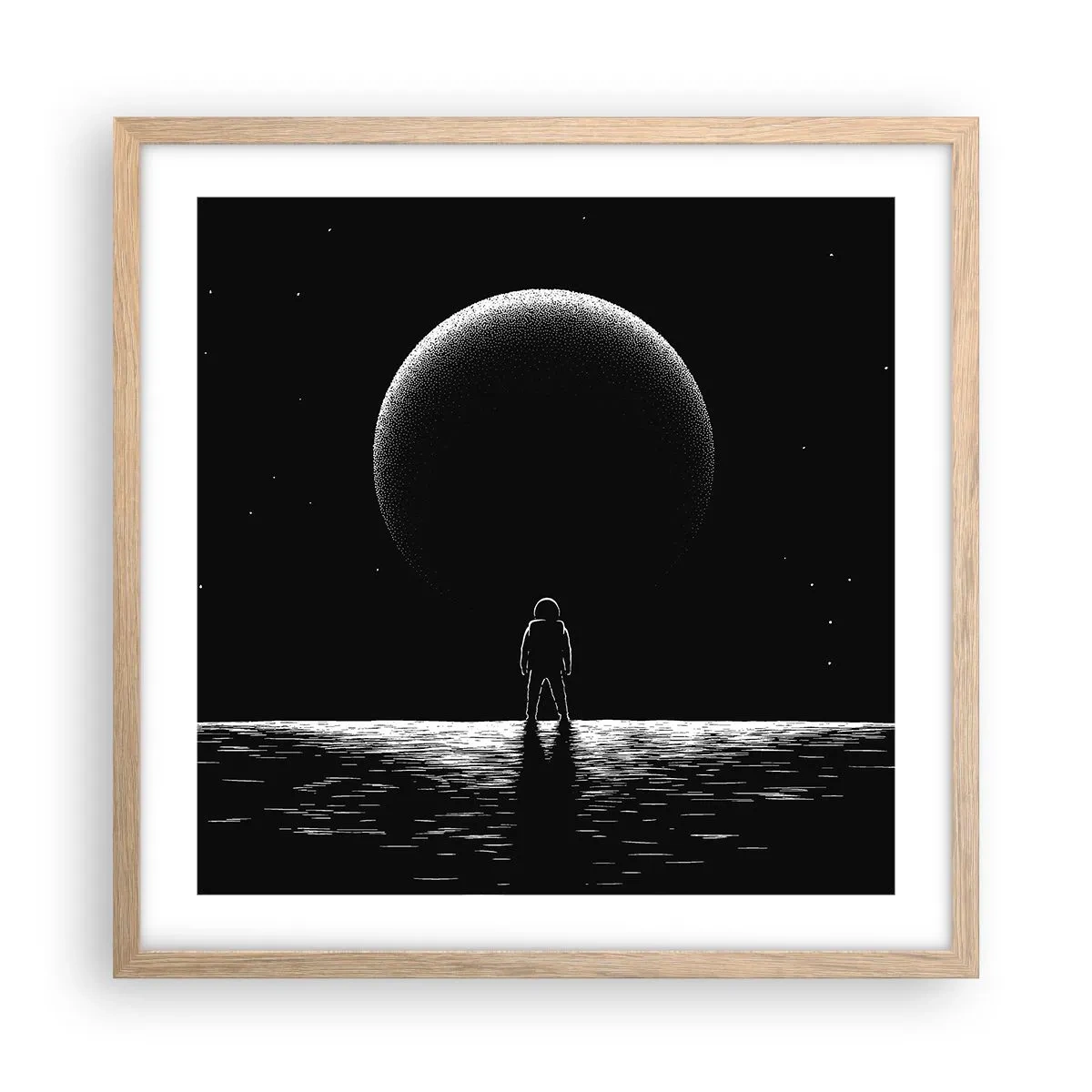 Poster in einem Rahmen aus heller Eiche - Angesicht zu Angesicht - 50x50 cm