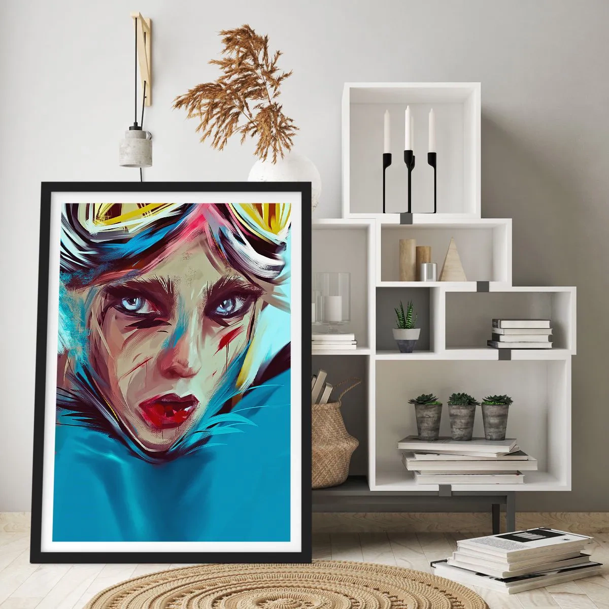 Poster in einem schwarzem Rahmen - Strassenkämpferin - 40x50 cm