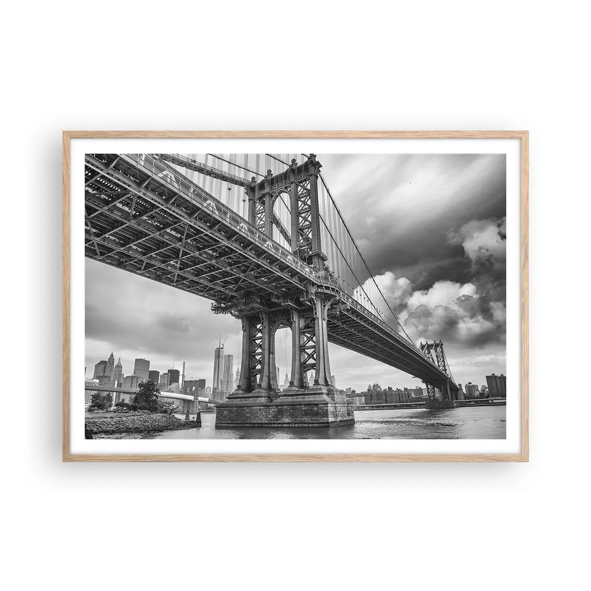 Poster in einem Rahmen aus heller Eiche - Ins Herz der Stadt - 100x70 cm