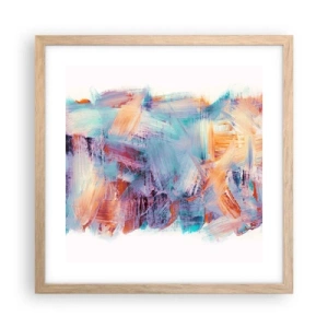 Poster in einem Rahmen aus heller Eiche - Buntes Durcheinander - 40x40 cm