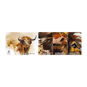 Fototapeten Muster Selbstklebend Deluxe Sticker - Stolz des Jägers - Tiere, Abstraktion, Schottischer Büffel - 100x30 cm