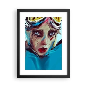 Poster in einem schwarzem Rahmen - Strassenkämpferin - 30x40 cm