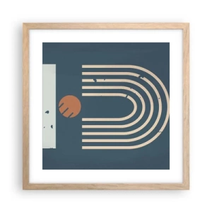 Poster in einem Rahmen aus heller Eiche - Geometrie auf dem Granatapfel - 40x40 cm