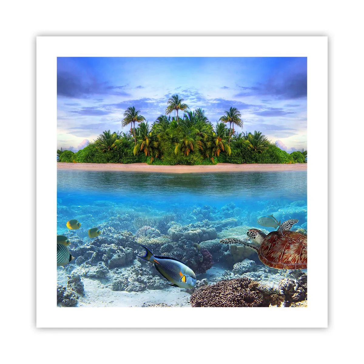 Poster - Heavenly Island lädt dich ein - 50x50 cm