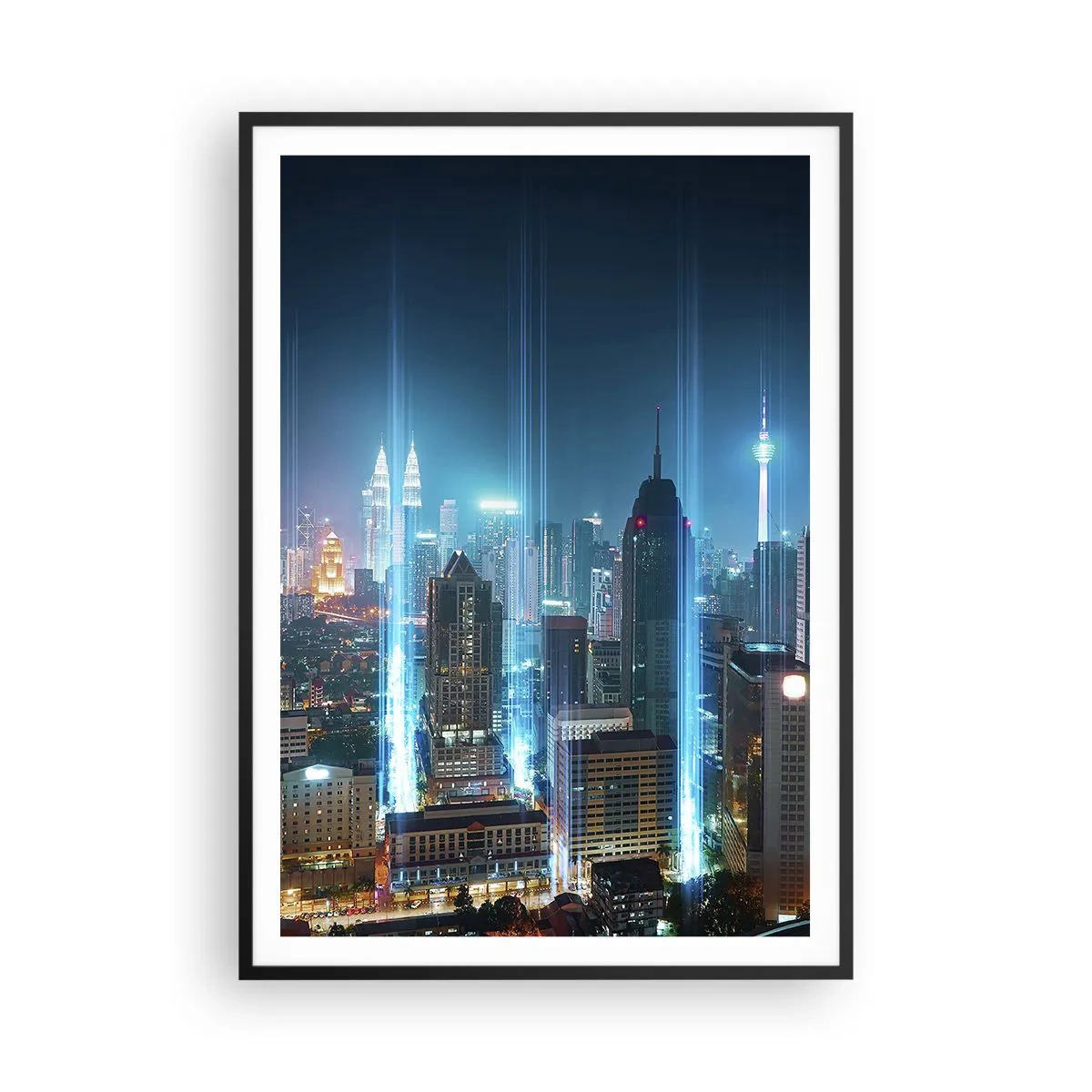 Poster in einem schwarzem Rahmen - Auf Berliner Art gegen den Himmel - 70x100 cm