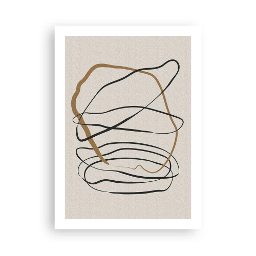 Poster - Minimalistische Abstraktion mit dynamischen Linien - 50x70cm - Komposition – Looptanz - Moderne Wanddekoration für Wohnzimmer und Schlafzimmer ARTTOR