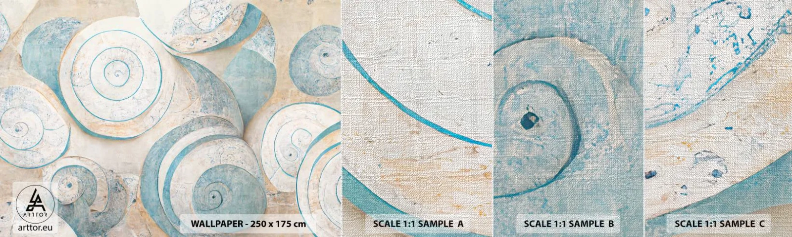 Fototapeten Muster Premium Canvas - Was verbirgt sich in der Muschel? - Minimalismus, Muscheln, Hell - 100x30 cm