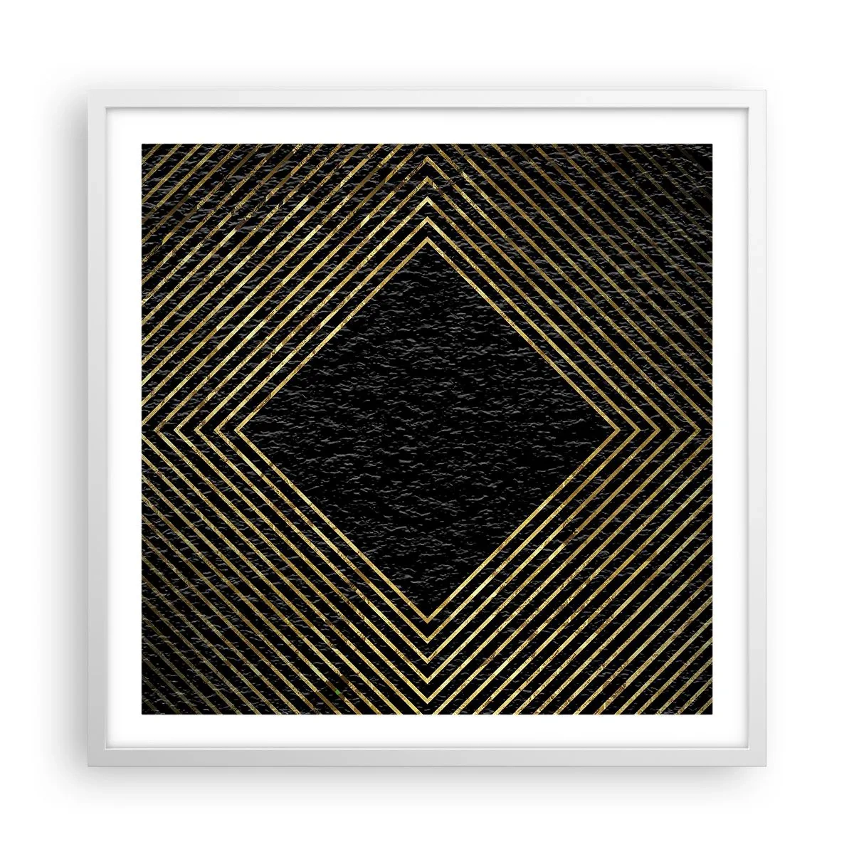 Poster in einem weißen Rahmen - Geometrie im glamourösen Stil - 60x60 cm