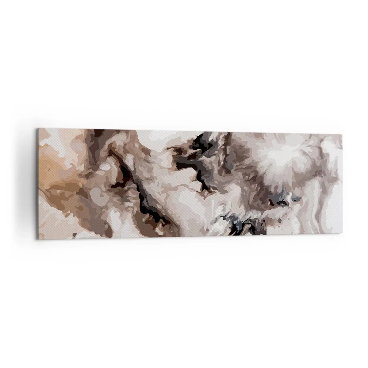 Bild auf Leinwand - Leinwandbild - Abstraktes Muster in Braun- und Weißtönen - 160x50cm - Die Geburt einer Galaxie - Moderne Wanddekoration für Wohnzimmer und Schlafzimmer ARTTOR