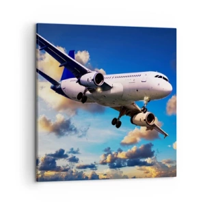 Bild auf Leinwand - Leinwandbild - Eine Reise in Weiß und Blau - 60x60 cm