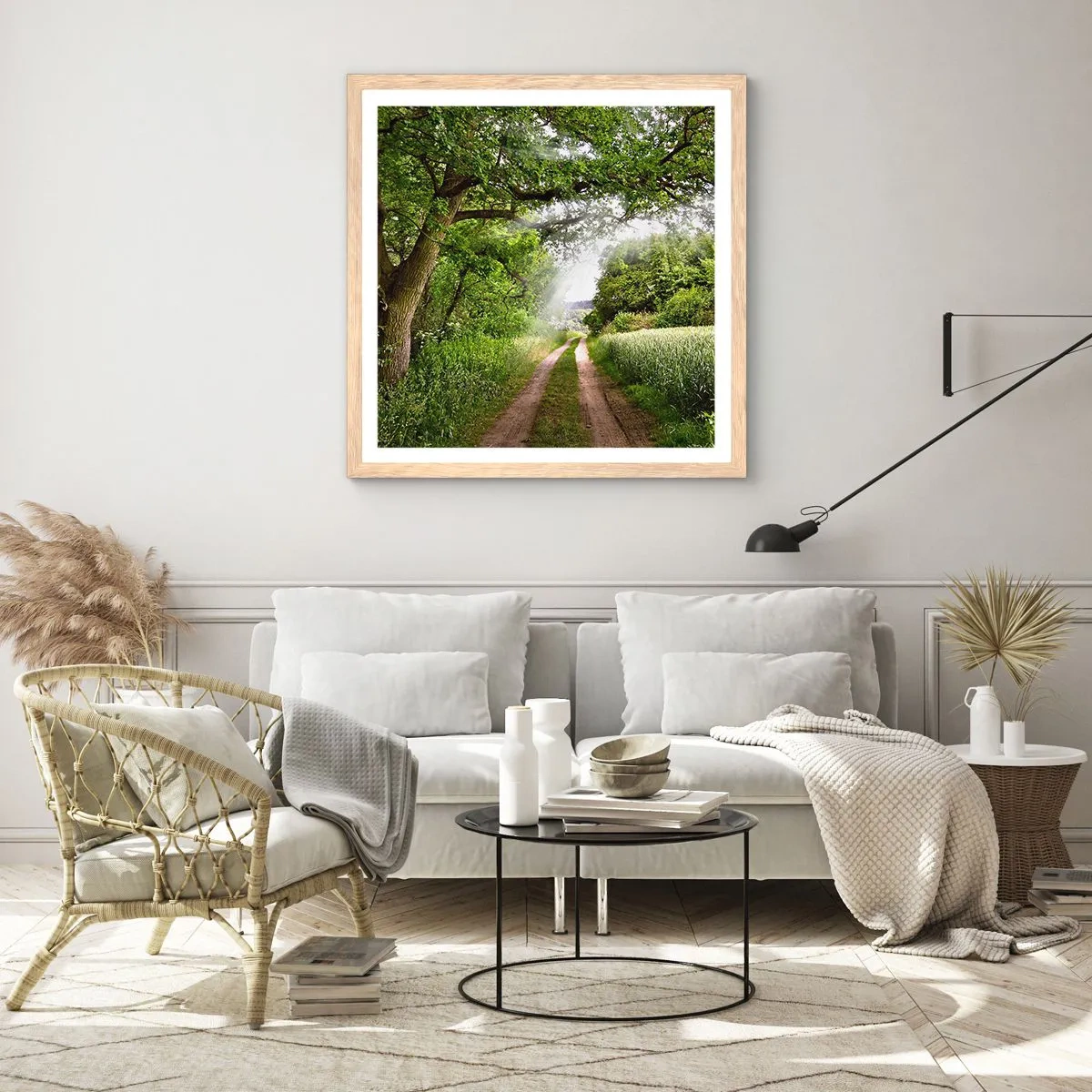 Poster in einem Rahmen aus heller Eiche - Et in Arcadia ego - 50x50 cm