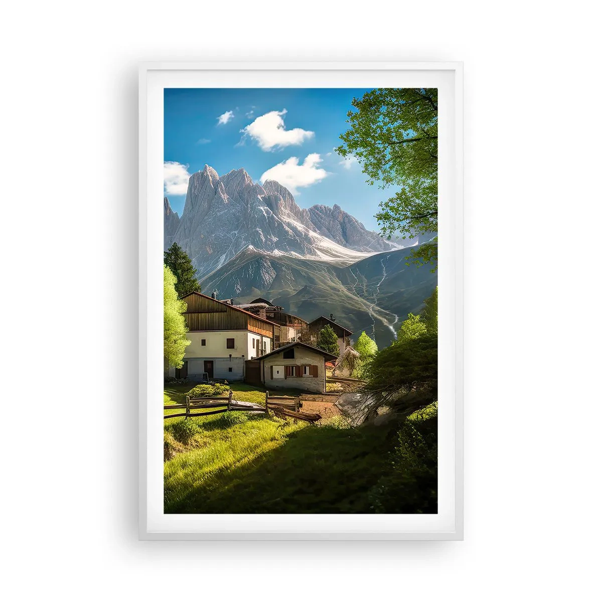 Poster in einem weißen Rahmen - Alpenidylle - 61x91 cm