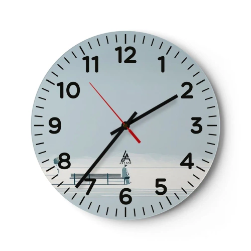Wanduhr - Glasuhr - Ja, ich warte. - 40x40 cm
