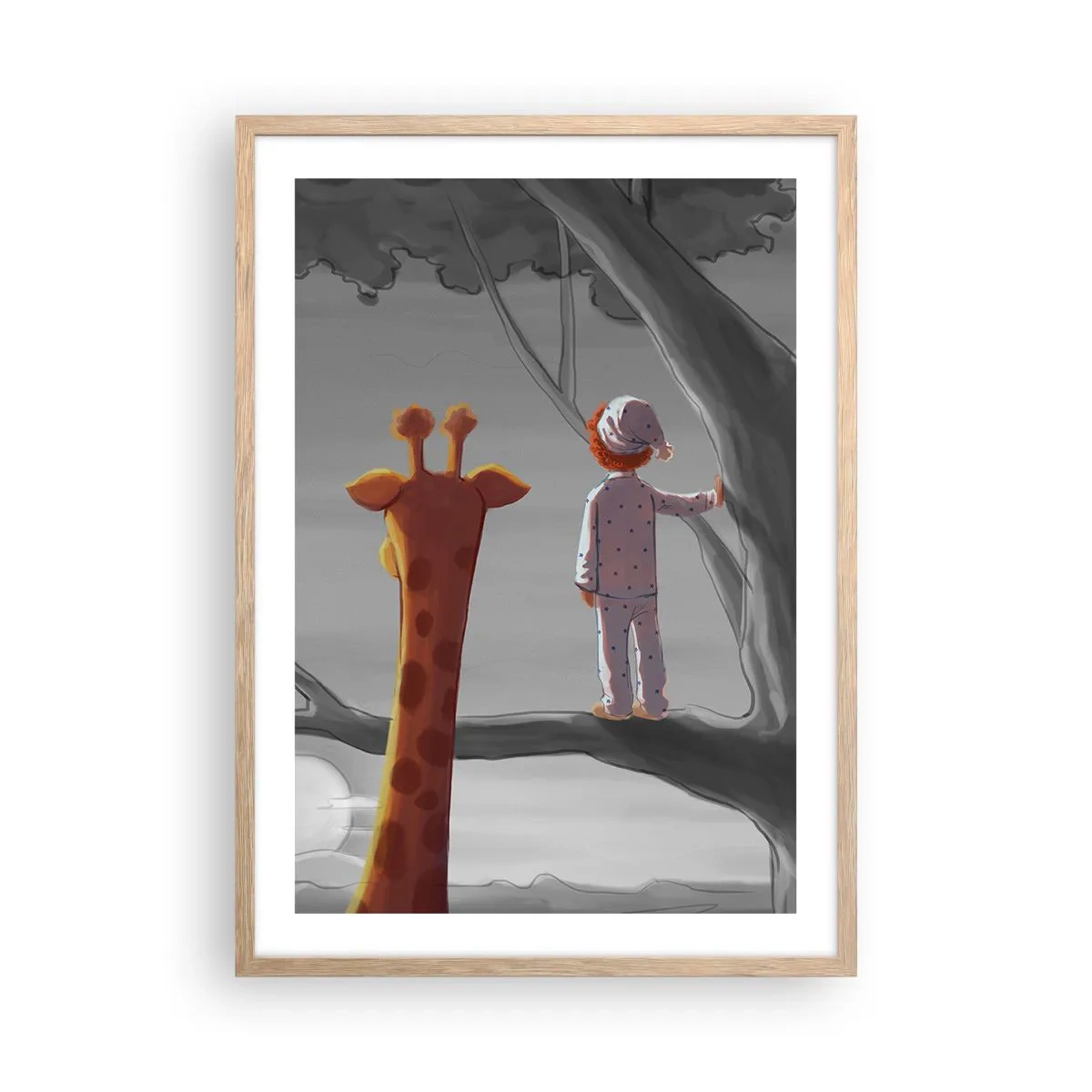 Poster in einem Rahmen aus heller Eiche - Das passiert wirklich - 50x70 cm