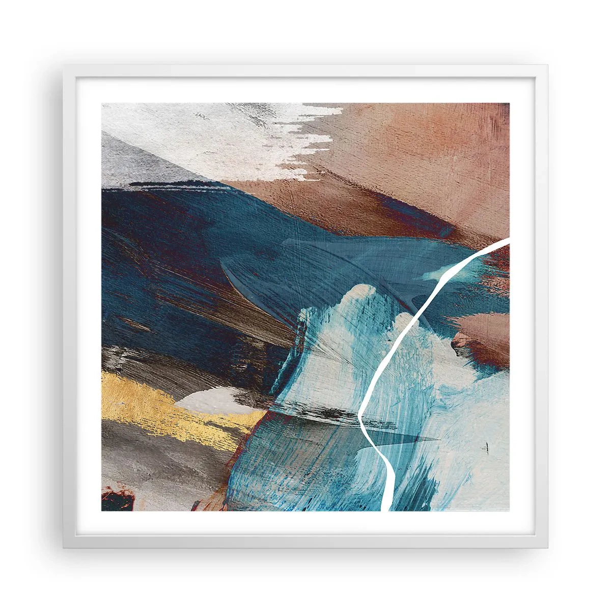 Poster in einem weißen Rahmen - Großzügig und mit Energie - 60x60 cm