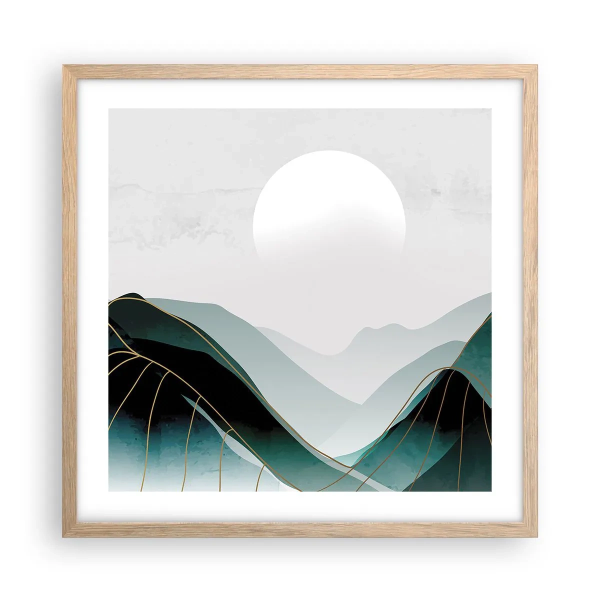 Poster in einem Rahmen aus heller Eiche - In voller Majestät - 50x50 cm