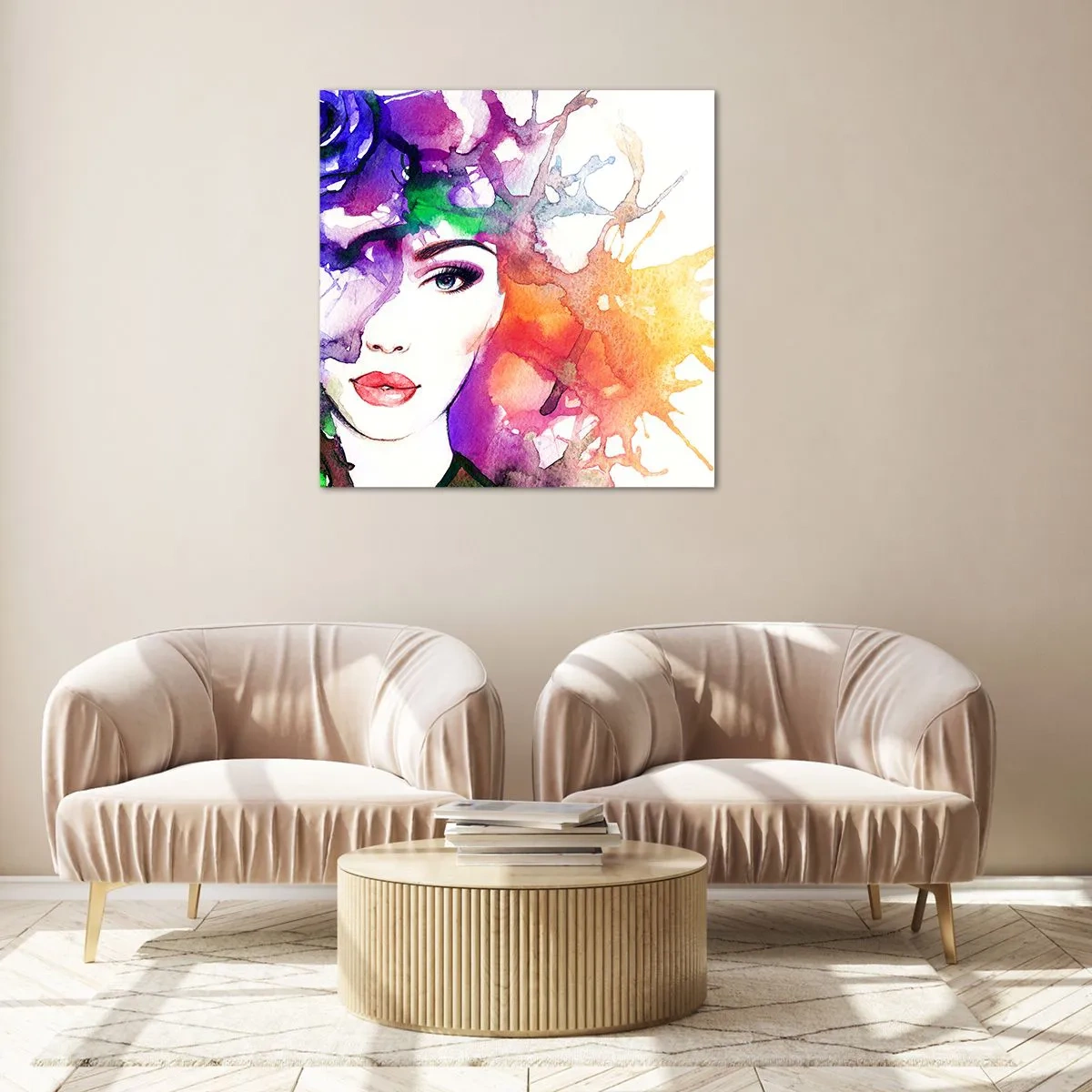 Glasbild - Bild auf glas - Mit dem Kopf in den Wolken - 70x70 cm