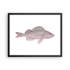 Poster in einem schwarzem Rahmen - Großäugiger Fisch - 50x40 cm