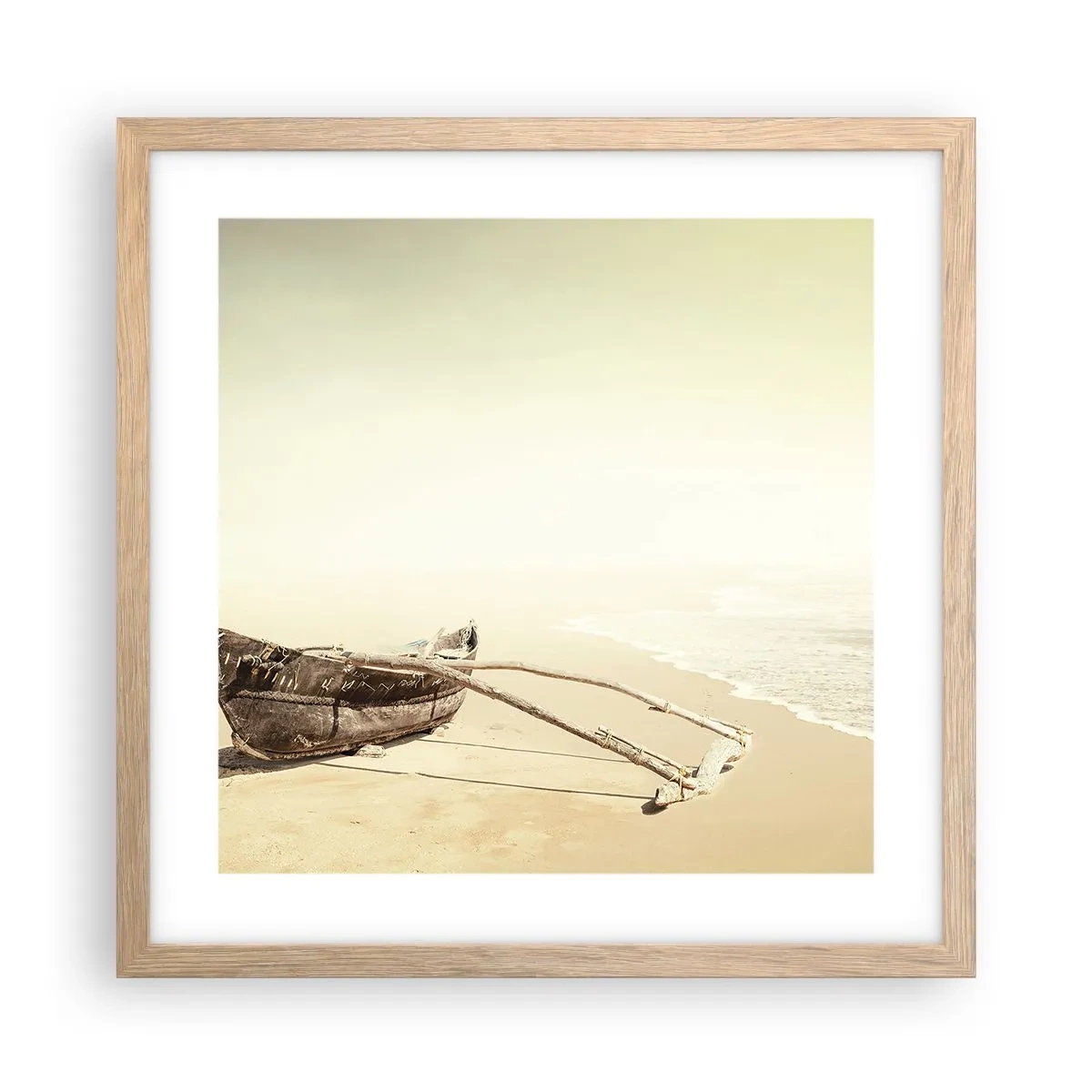 Poster in einem Rahmen aus heller Eiche - Erinnerung an die Südsee - 40x40 cm