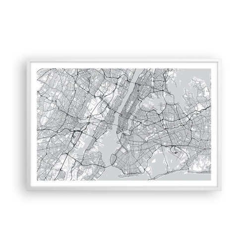 Poster in einem weißen Rahmen - Die Anatomie einer Metropole - 91x61 cm