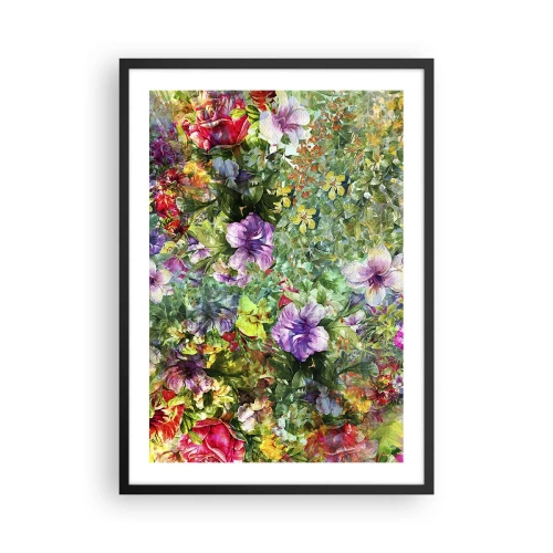 Poster in einem schwarzem Rahmen - Buntes Blumenarrangement - 50x70cm - In Blumen für das Verderben - Moderne Wanddekoration für Wohnzimmer und Schlafzimmer ARTTOR