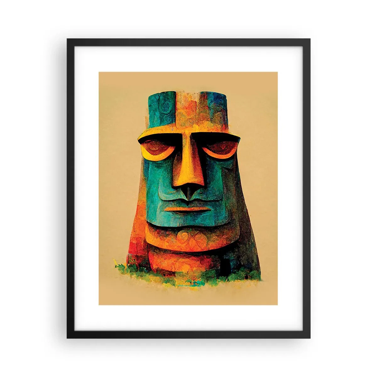 Poster in einem schwarzem Rahmen - Statuenhaft und sympathisch - 40x50 cm