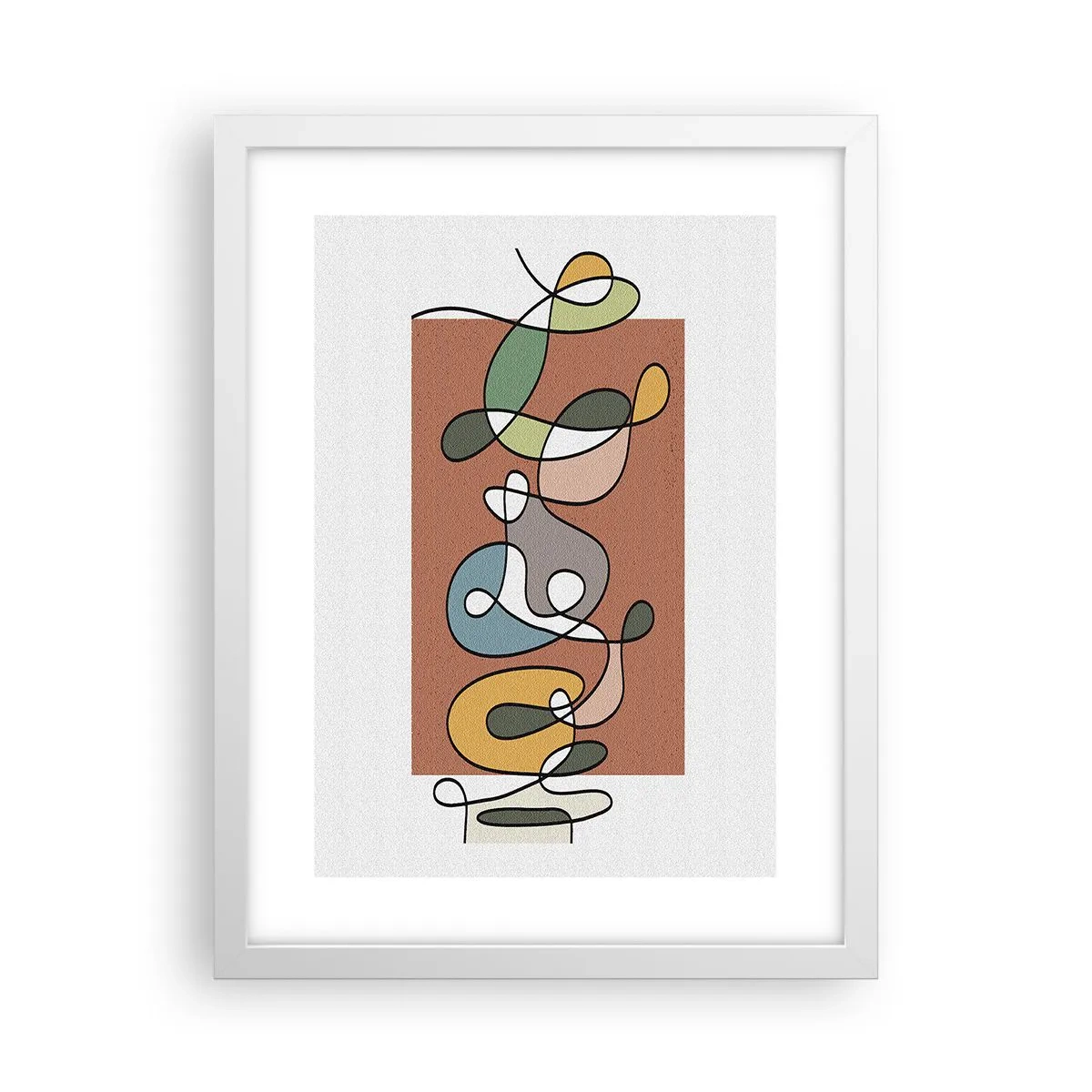 Poster in einem weißen Rahmen - Abstraktion: bunter Tanz - 30x40 cm