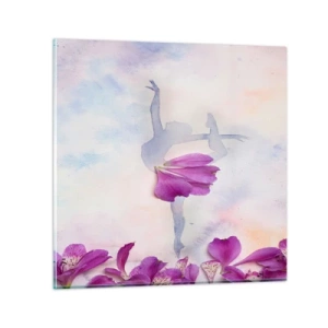 Glasbild - Bild auf glas - Zart wie eine Blume - 70x70 cm