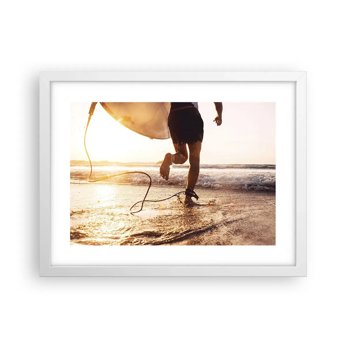 Poster in einem weißen Rahmen - Um die Welle zu treffen - 40x30 cm
