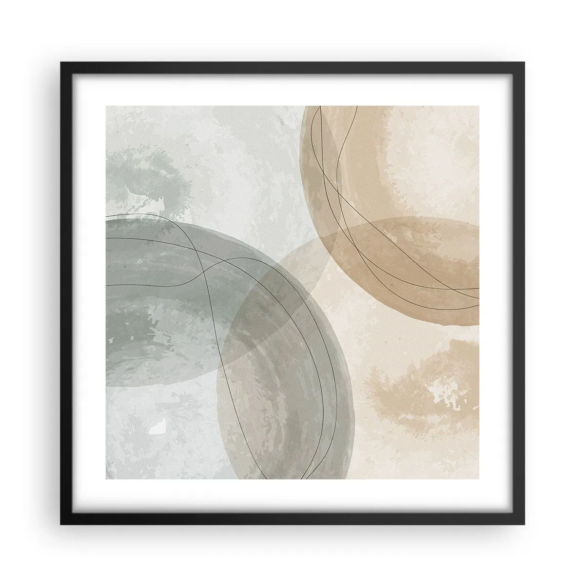 Poster in einem schwarzem Rahmen - Welten durchdringen - 50x50 cm