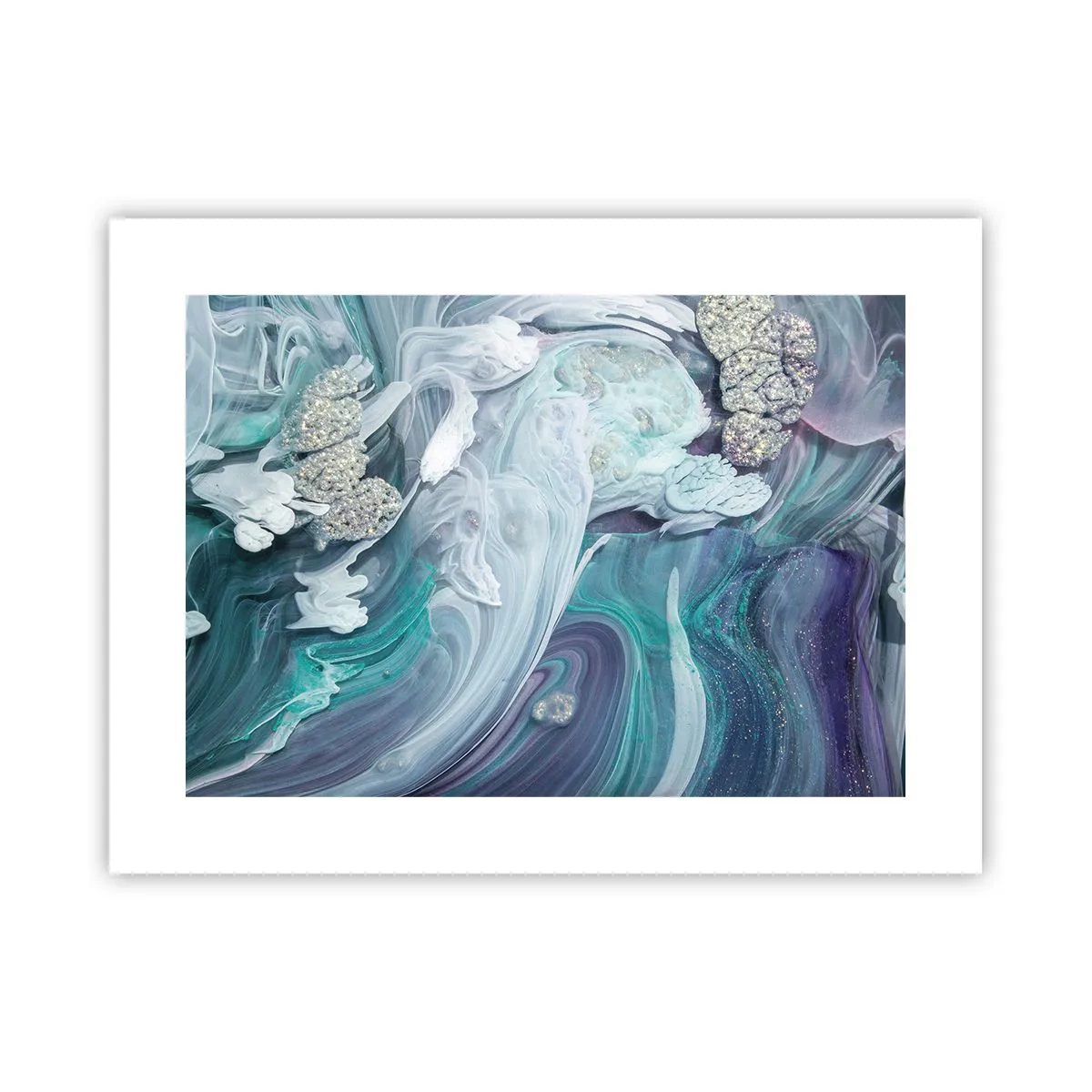 Poster - Strömungen von Himmelblau - 40x30 cm