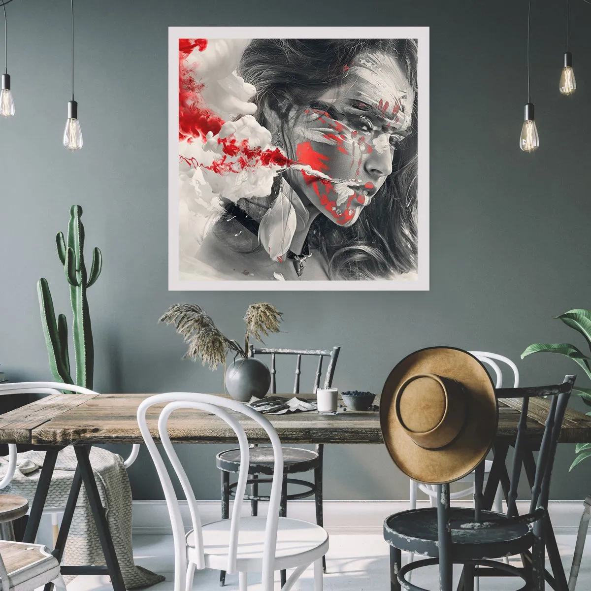 Poster - Im Dunst der Absurdität - 60x60 cm