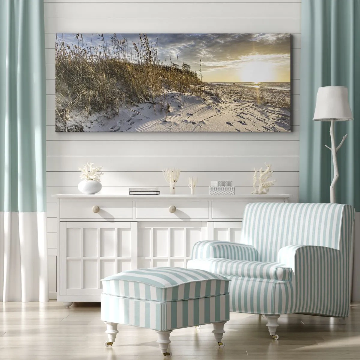 Bild auf Leinwand - Leinwandbild - Einladung zu einem Spaziergang - 90x30 cm