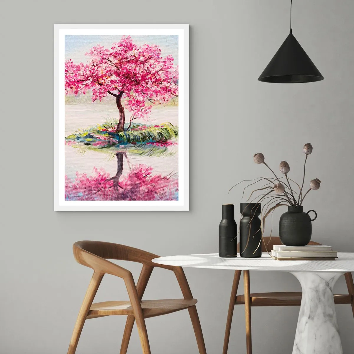 Poster in einem weißen Rahmen - Der Ritus des Frühlings - 61x91 cm
