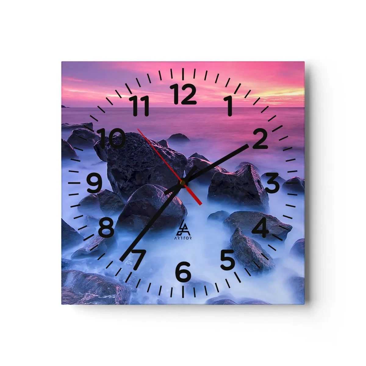 Wanduhr - Glasuhr - Geburt bei Licht und Nebel - 40x40 cm