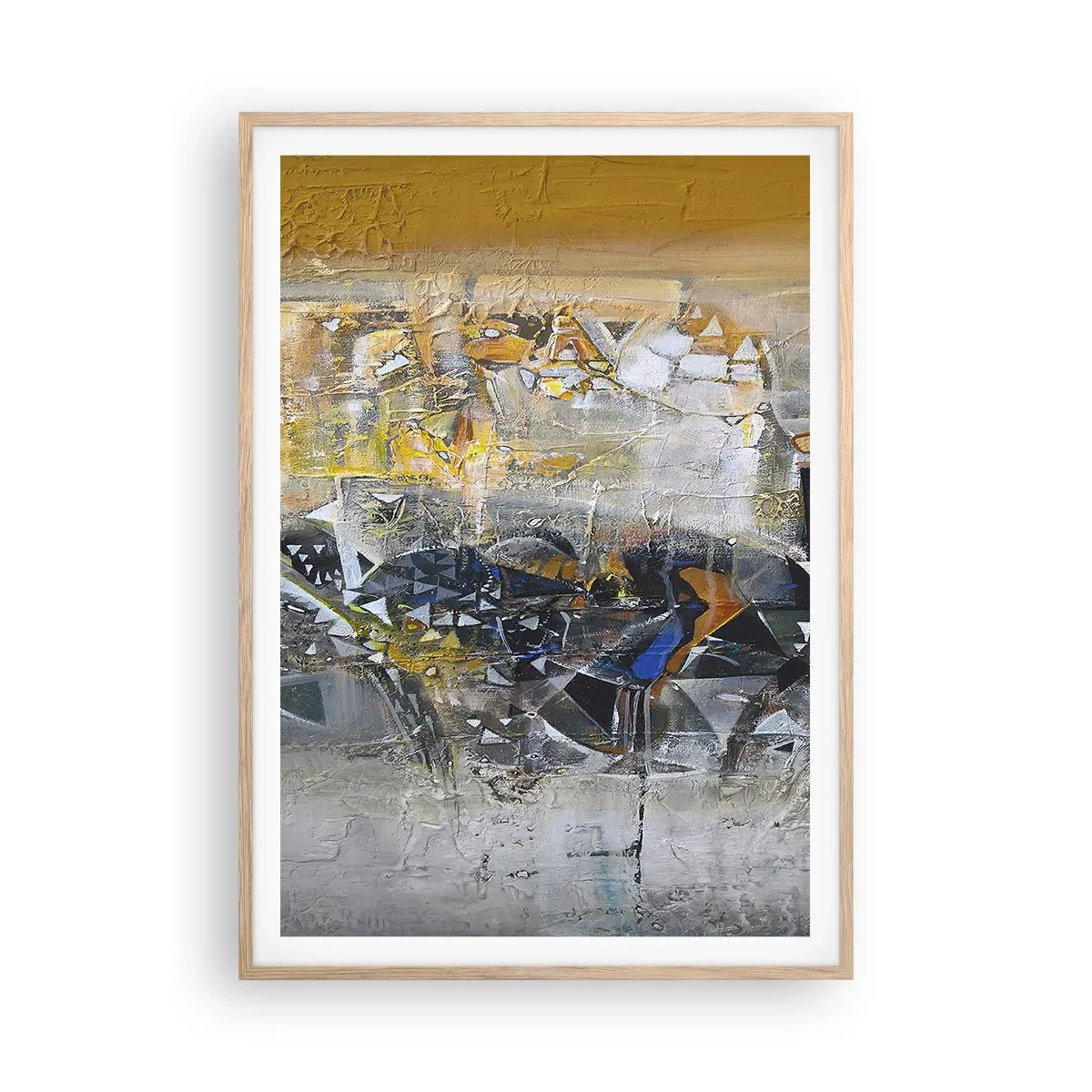 Poster in einem Rahmen aus heller Eiche - Alles wird gut - 70x100 cm