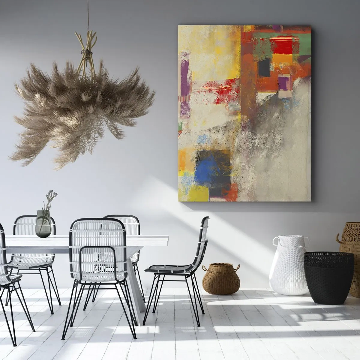 Bild auf Leinwand - Leinwandbild - Geometrie der Farben - 45x80 cm