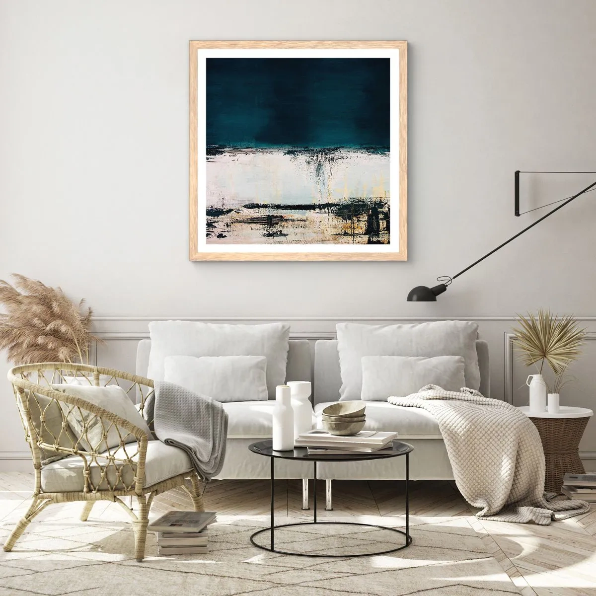 Poster in einem Rahmen aus heller Eiche - Horizontale Komposition - 50x50 cm