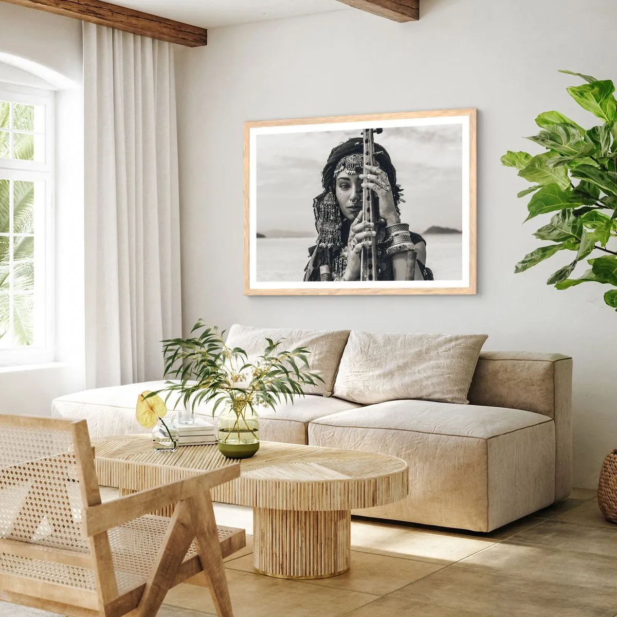 Poster in einem Rahmen aus heller Eiche - Die Musik des Orients selbst - 100x70 cm