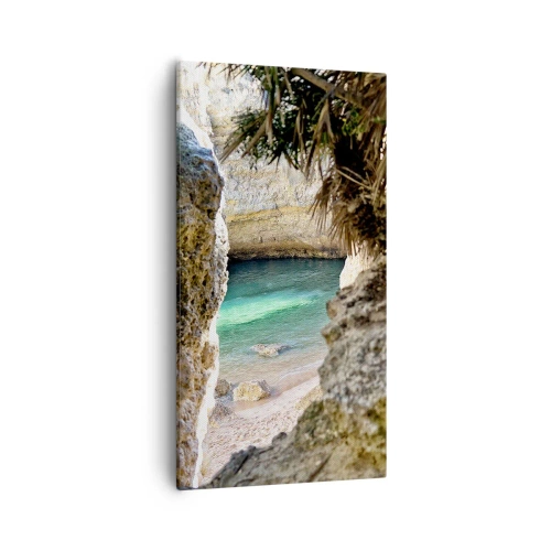 Bild auf Leinwand - Leinwandbild - Türkisfarbene Bucht - 55x100 cm