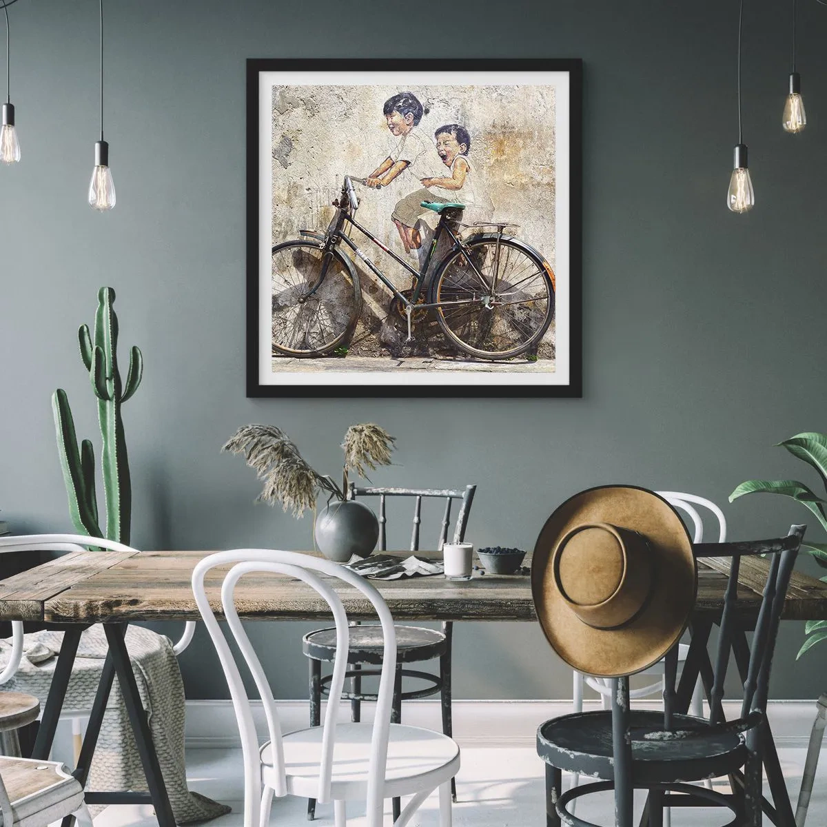 Poster in einem schwarzem Rahmen - Richtig oder falsch? - 50x50 cm