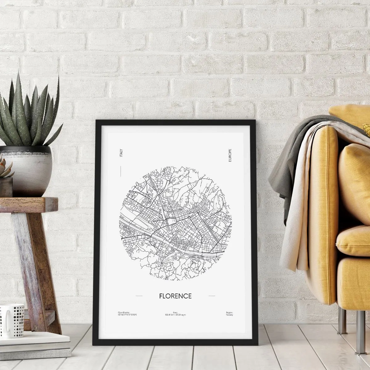 Poster in einem schwarzem Rahmen - Anatomie von Florenz - 30x40 cm