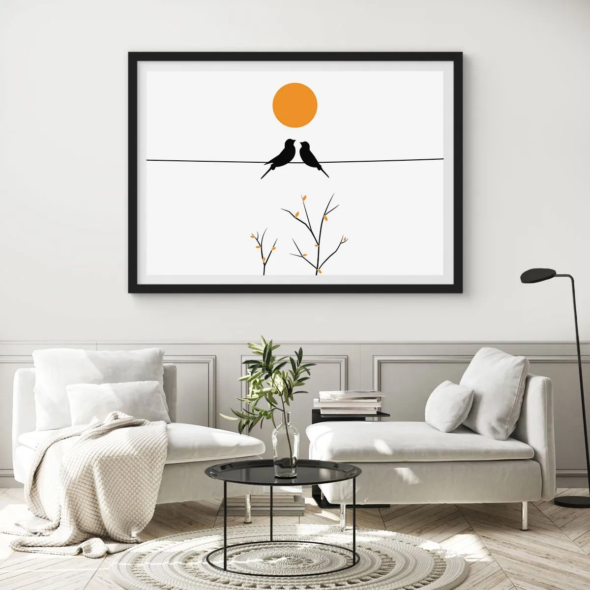 Poster in einem schwarzem Rahmen - Abend der Nachtigallen - 50x40 cm