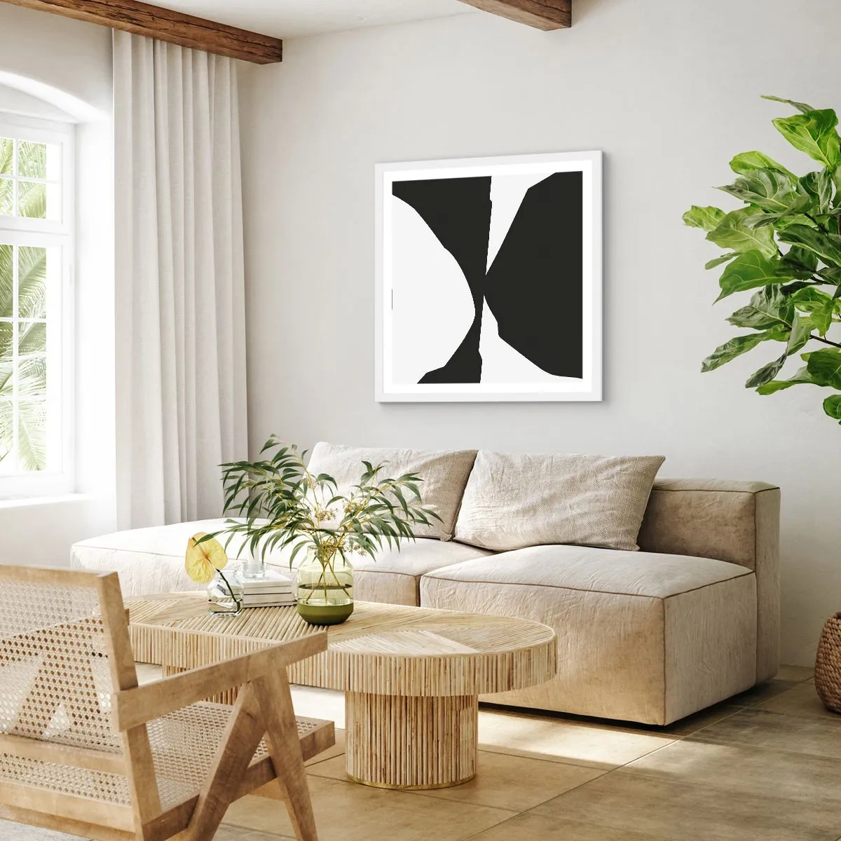 Poster in einem weißen Rahmen - Positiv negativ - 30x30 cm