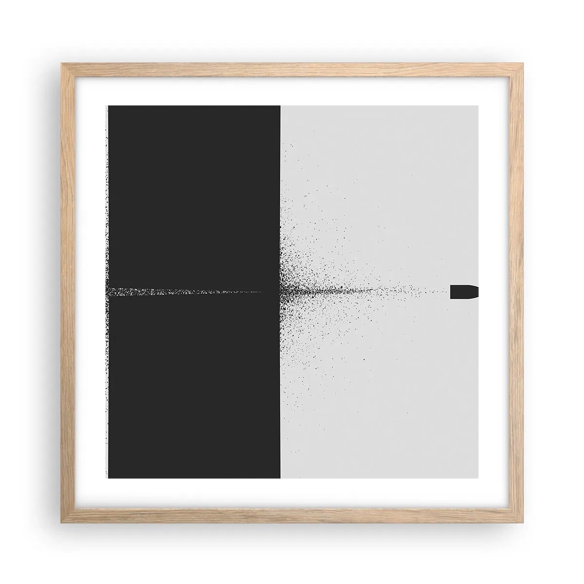 Poster in einem Rahmen aus heller Eiche - Direkt zum Ziel - 50x50 cm