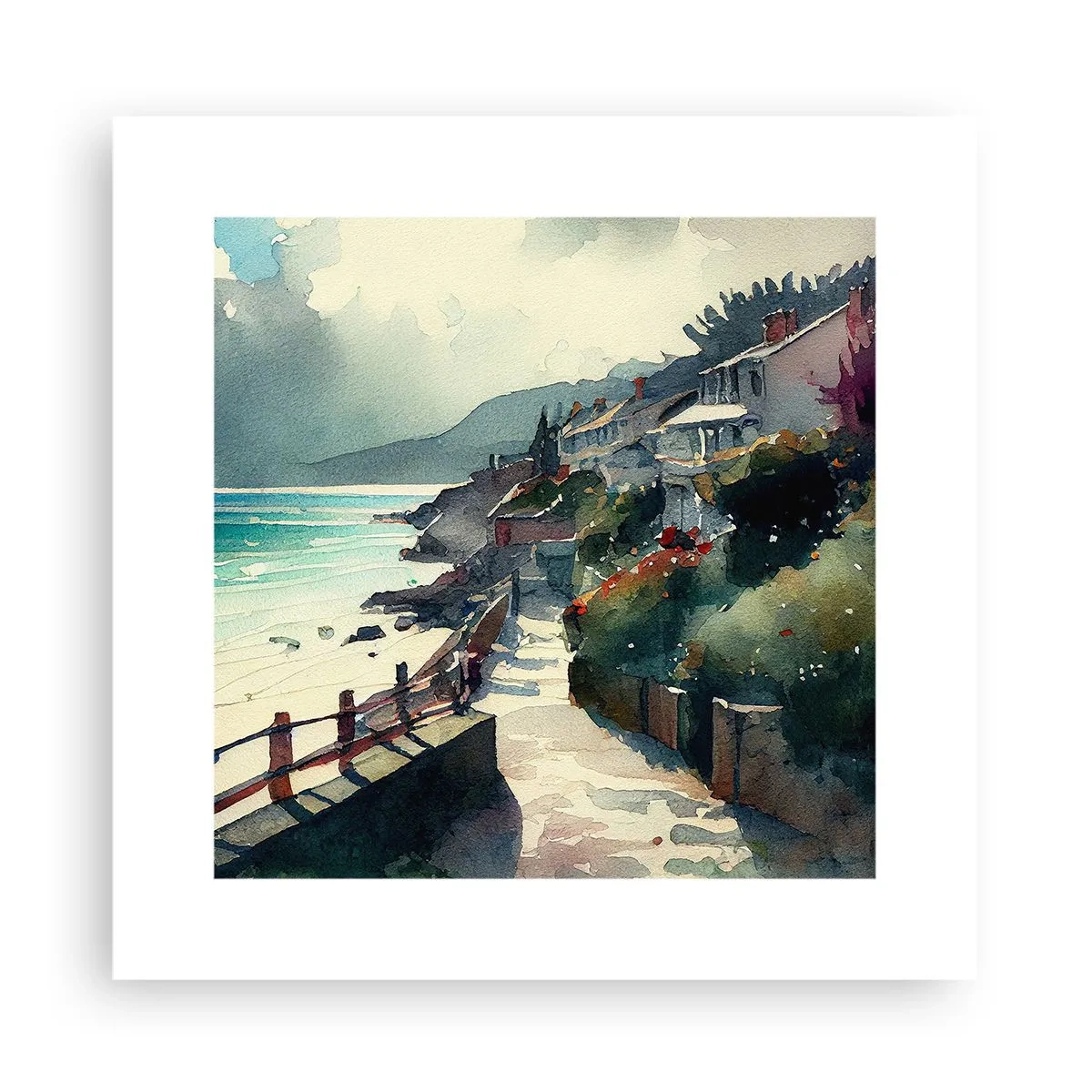 Poster - Mittelmeerstadt - 30x30 cm