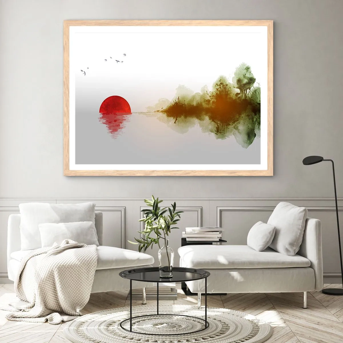 Poster in einem Rahmen aus heller Eiche - Versprechen der Ruhe - 70x50 cm