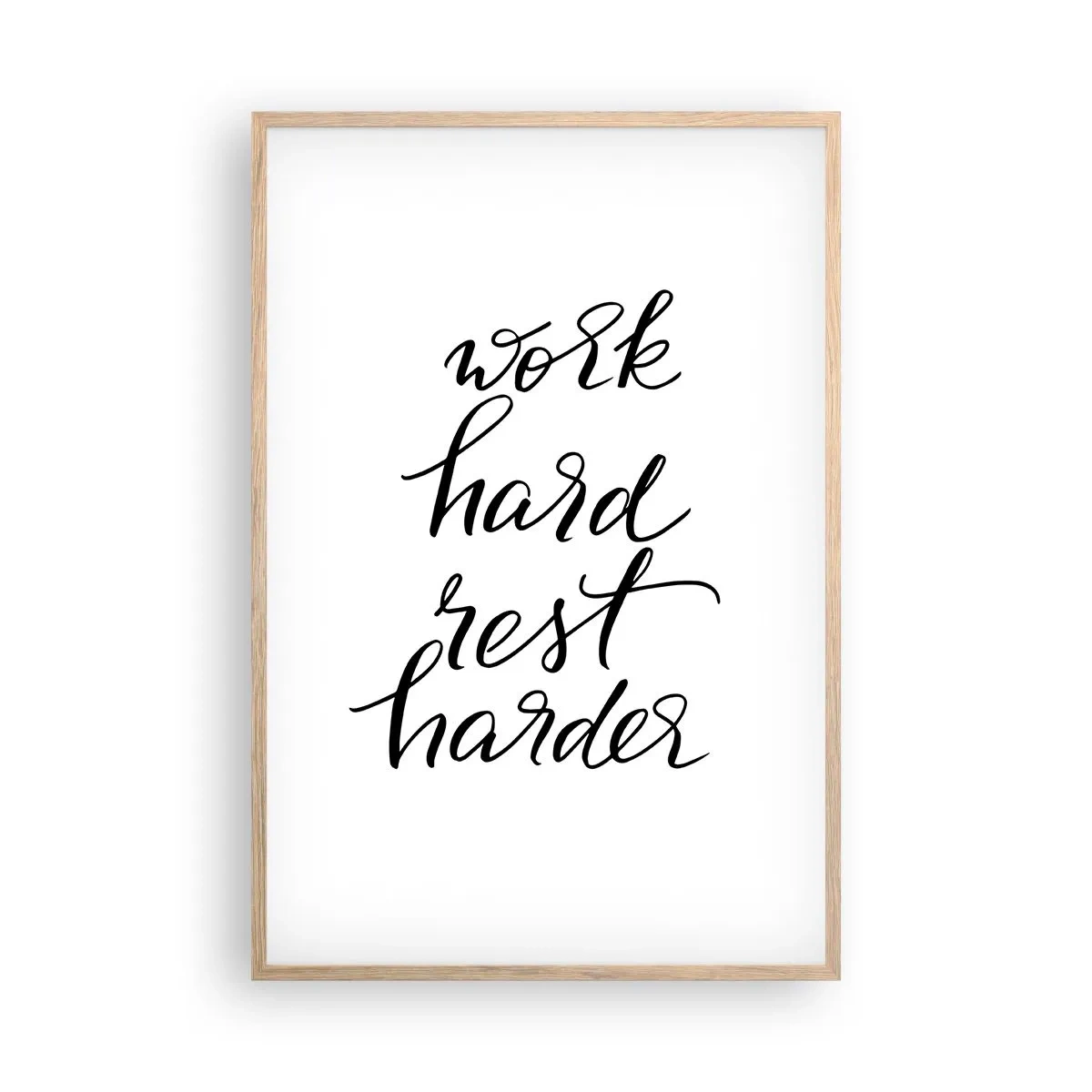 Poster in einem Rahmen aus heller Eiche - Lebensbalance - 61x91 cm